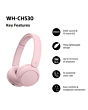 Sony WHCH530P.CE7 Wireless Over Ear Headphones Pink