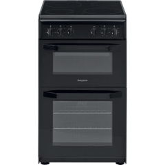Hotpoint HD5V92KCB 50cm Twin Cavity Electric Cooker - Black