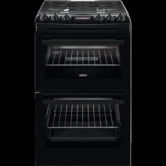 Zanussi ZCG43250BA 60cm Double Oven Gas Cooker with Induction Hob - Black
