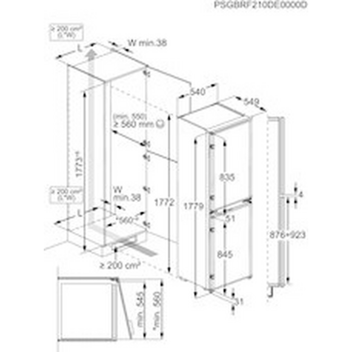 AEG NSC6L185ES 50/50 Low Frost Fridge Freezer 54.6cm