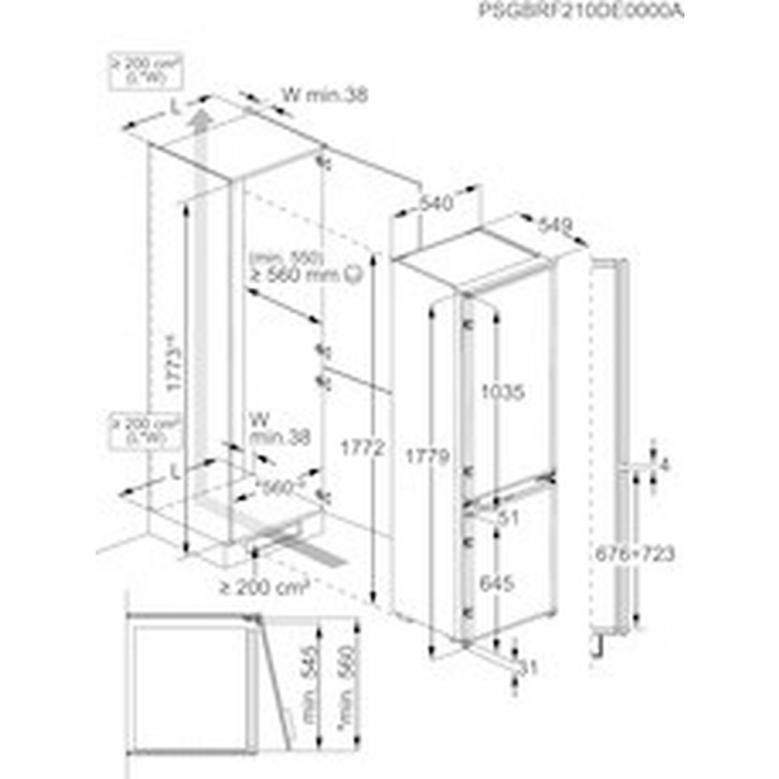 AEG NSC6L18ZES 54.6cm 70/30 Built-In Low Frost Fridge Freezer