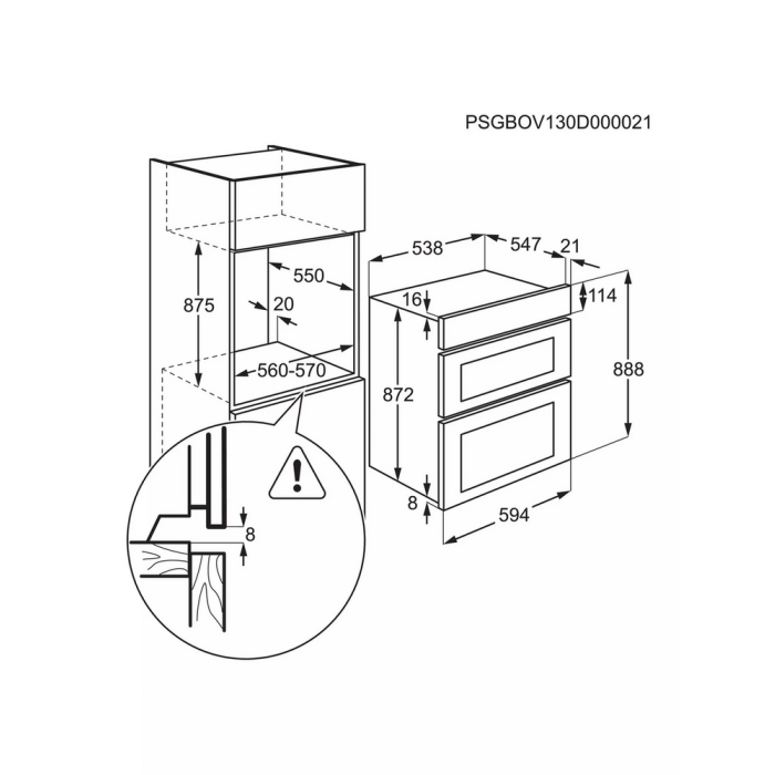 AEG OU5NP20B Dual Oven with Hot Air Convection