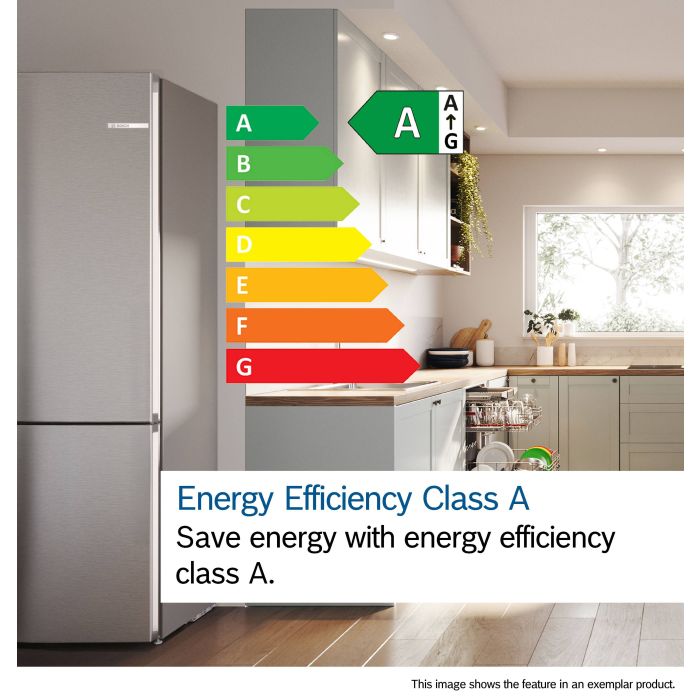 Bosch KGN392LAGG 60cm 60/40 Total No Frost Fridge Freezer - Stainless Steel Look