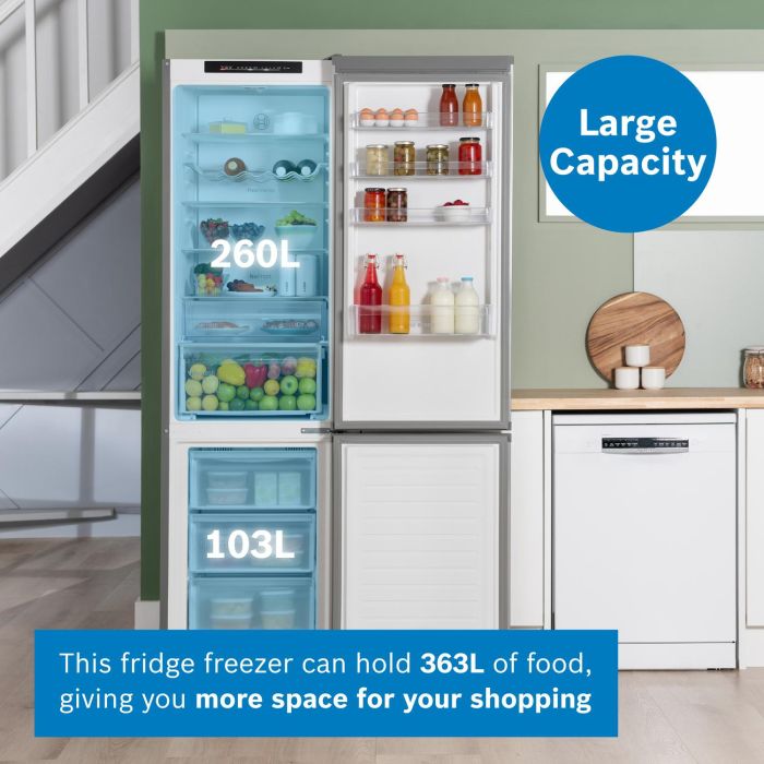Bosch KGN392LDFG 60cm 70/30 Fridge Freezer - Inox
