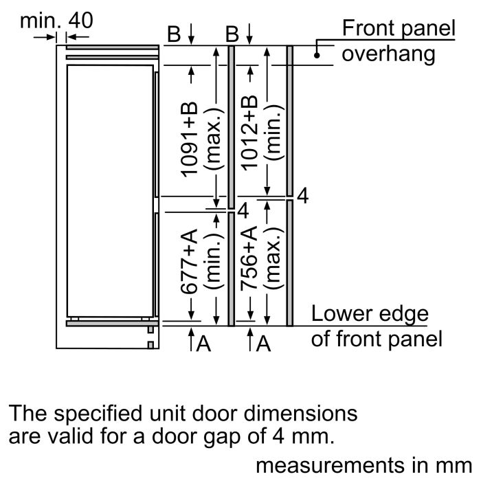 Bosch KIN86NSE0G 54.1cm 60/40 Integrated Frost Free Fridge Freezer