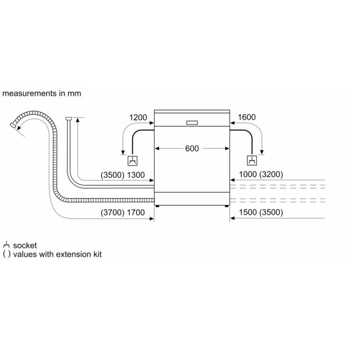 Bosch SMS4EMW06G WiFi-enabled Dishwasher - White - 14 Place Settings