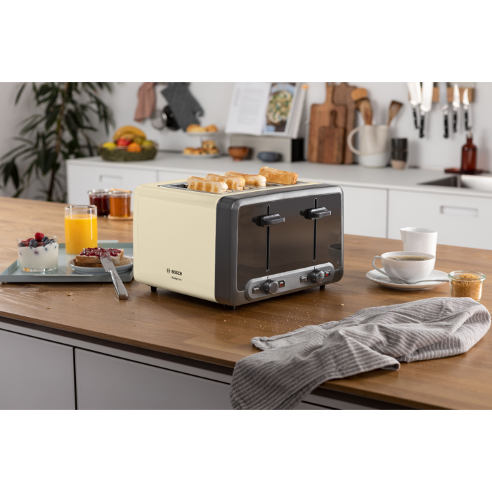 Bosch TAT4P447GB 4 Slot Toaster - Cream