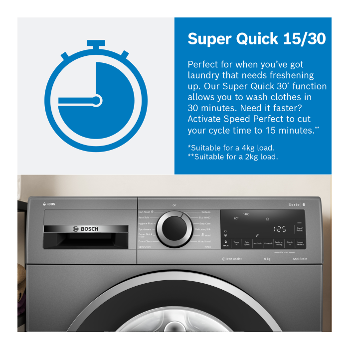 Bosch WGE03408GB 8kg 1400 Spin Washing Machine - White