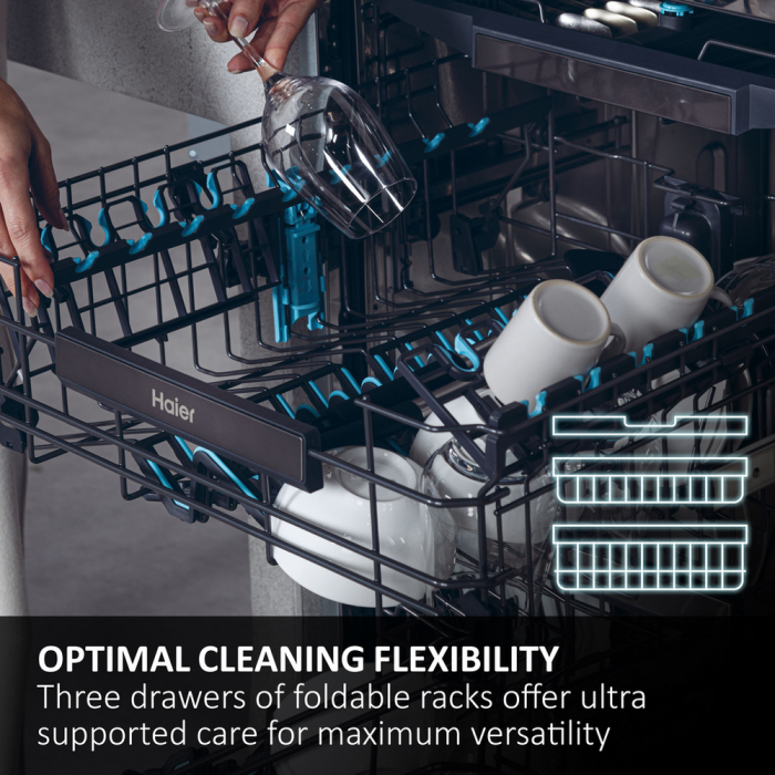 Haier XF 5C7M0W-80 White Dishwasher 15 Place Settings