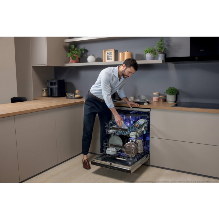 Haier XF 6B2M3BX-80 Silver Dishwasher 16 Settings