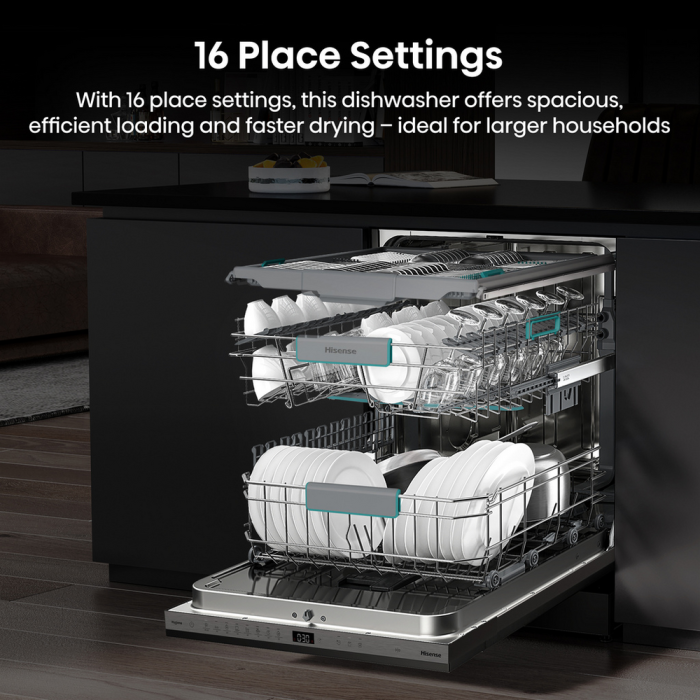 Hisense HV16AUK Integrated Dishwasher with 16 Place Settings