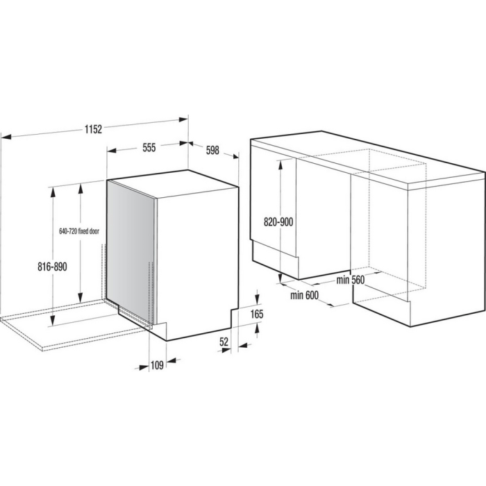Hisense HV663A60UK Dishwasher 16 Place Settings A Rated