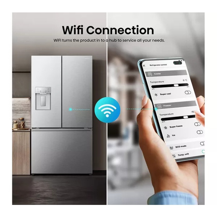 Hisense RF815N4SESE Silver No Frost Fridge Freezer