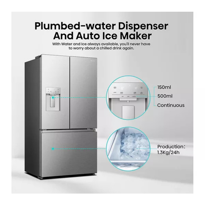 Hisense RF815N4SESE Silver No Frost Fridge Freezer