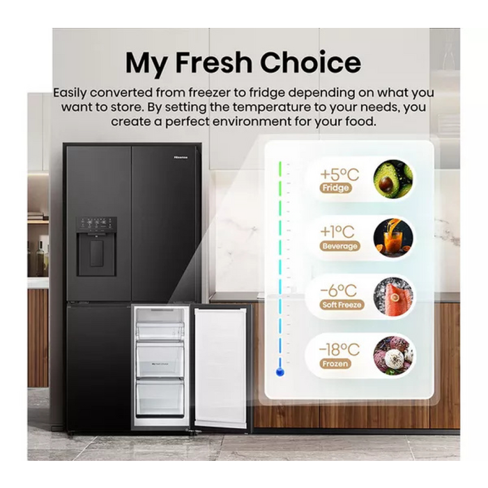 Hisense RQ5P470SYFD Total No Frost Fridge Freezer Black