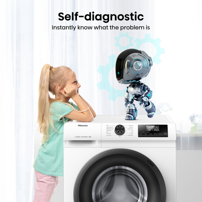 Hisense WF1Q1041BW 10kg Steam Washing Machine White