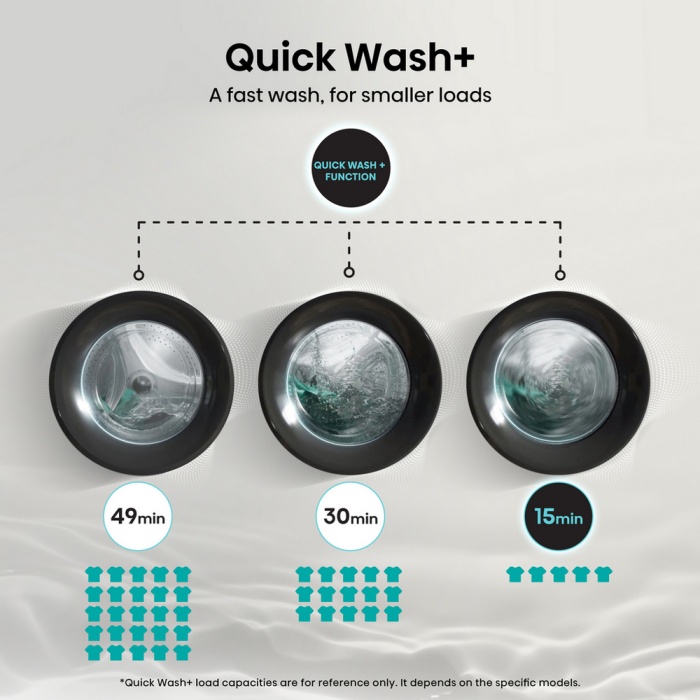 Hisense WF3S1043BB3 10.5kg 1400 Spin Steam Wash Black