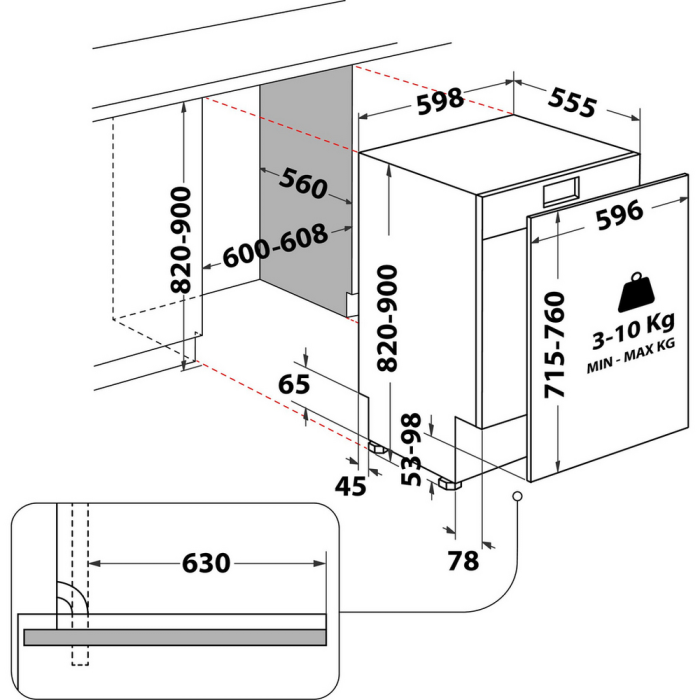 Hotpoint H7IC16M6 Integrated Dishwasher 16 Place Settings