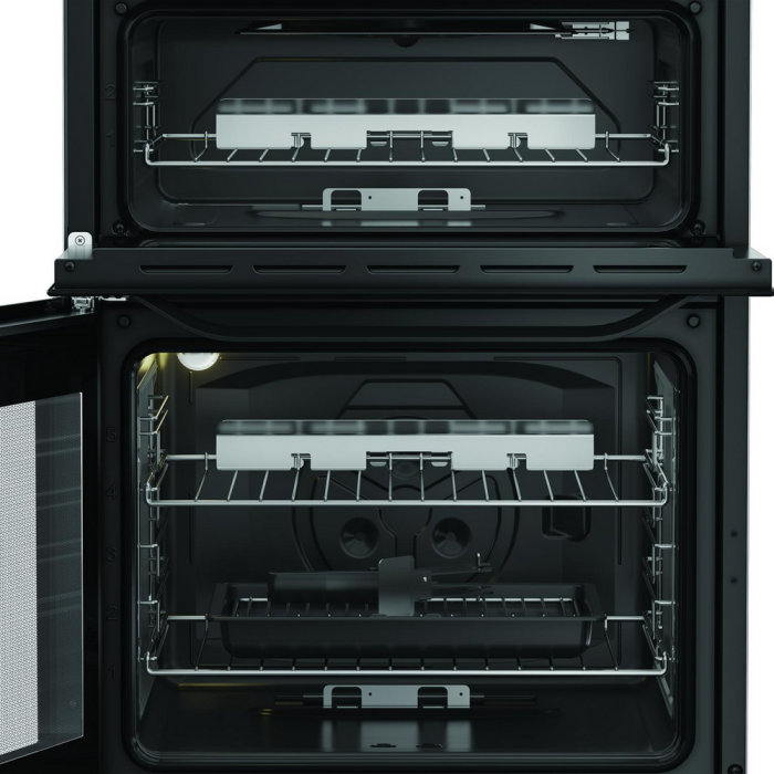 Hotpoint HDG6GDCB1 60cm Double Oven Gas Cooker Black