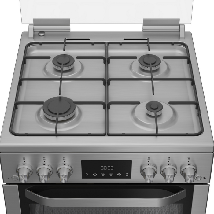 Hotpoint HDG6GDCX 60cm Double Oven Gas Cooker Stainless Steel