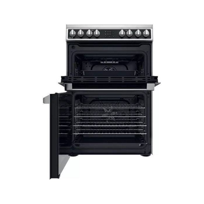 Hotpoint HDM67V8D2CX 60 cm Ceramic Double Cooker - Stainless Steel
