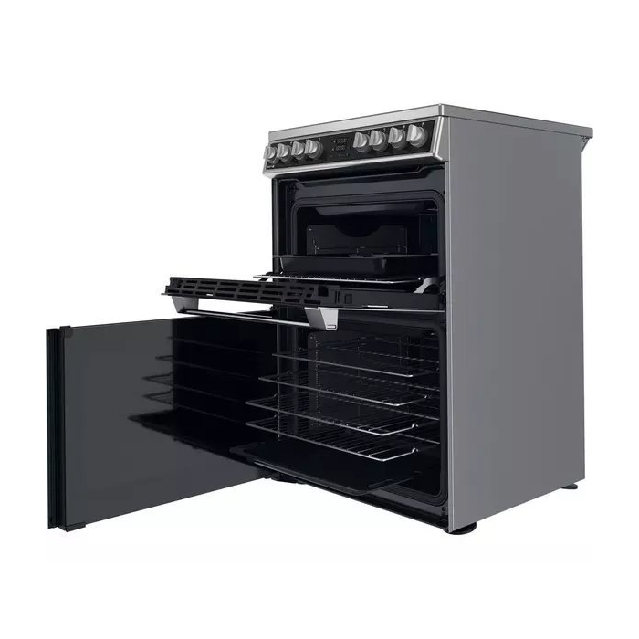 Hotpoint HDM67V8D2CX 60 cm Ceramic Double Cooker - Stainless Steel