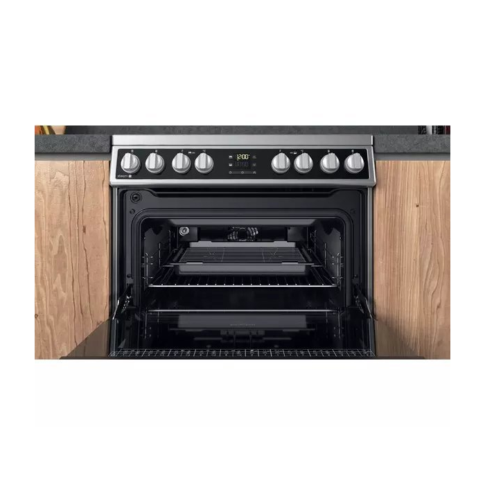 Hotpoint HDM67V8D2CX 60 cm Ceramic Double Cooker - Stainless Steel