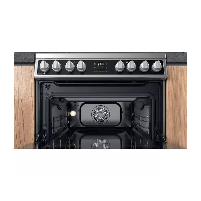 Hotpoint HDM67V8D2CX 60 cm Ceramic Double Cooker - Stainless Steel