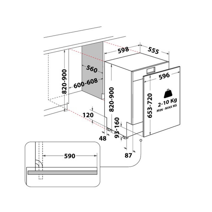 Hotpoint HP2IFC14BN6UK Integrated Dishwasher 14 Place