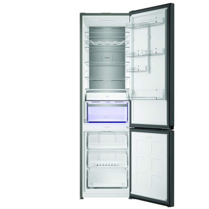 Hotpoint HPK26413XR6UKE 59.5cm 70/30 Fridge Freezer Black Steel