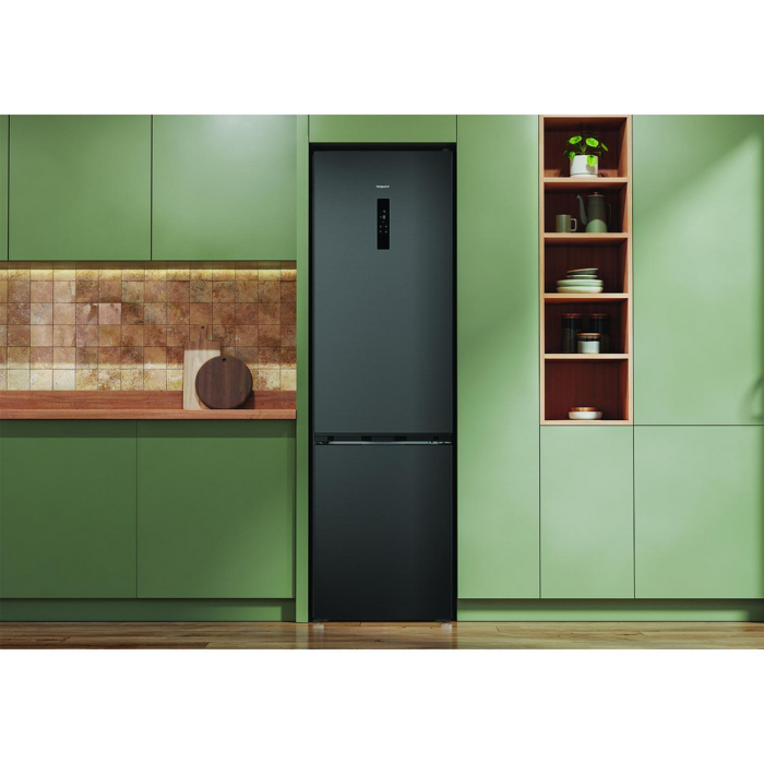 Hotpoint HPK26413XR6UKE 59.5cm 70/30 Fridge Freezer Black Steel