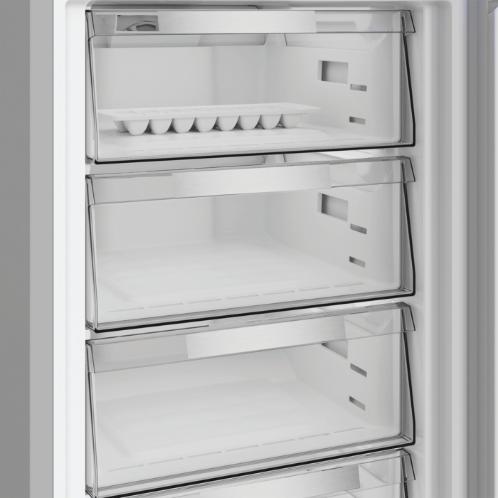 Hotpoint 66.1cm Dual No Frost Fridge Freezer Pet Inox