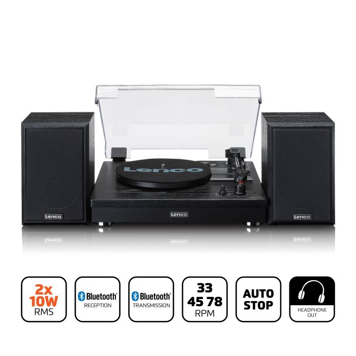 Lenco LS-101 Turntable & Hi Fi speakers  - Black