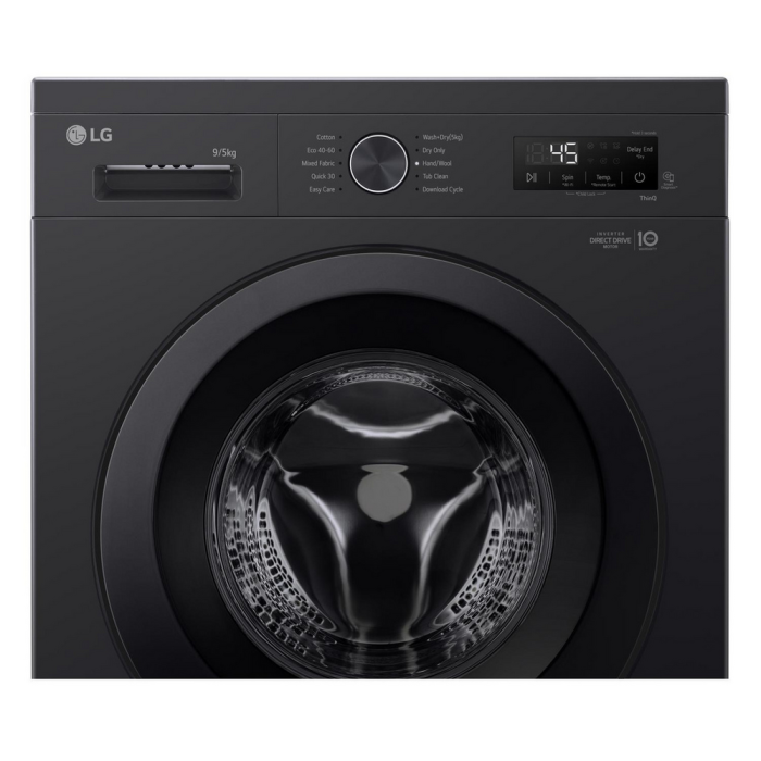 LG W4X1095NNK 9kg/5kg 1400 Spin Washer Dryer Gloss Black