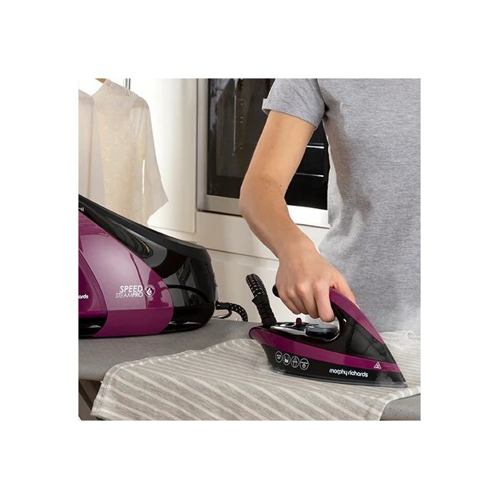 Morphy Richards 332102 1.7L Speed steam pro 7 Bar auto clean mulberry, 600g steam boost, 3100W