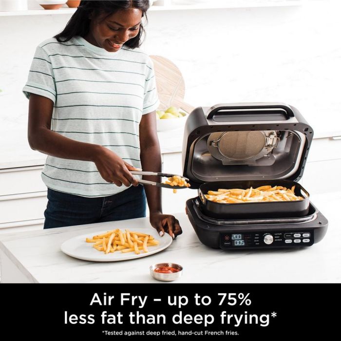 Ninja AG651UK Foodi MAX PRO Health Grill Flat Plate + Air Fryer - Black