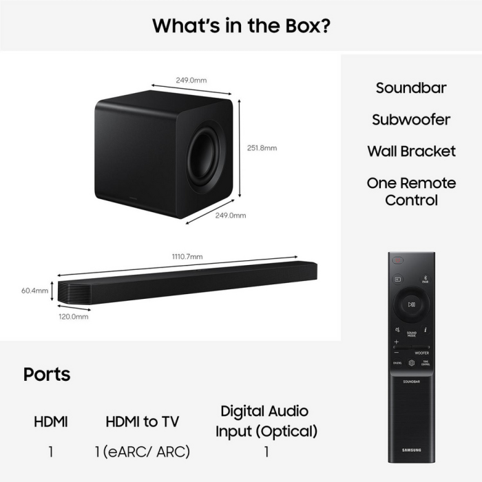 Samsung HW-Q800H 5.1.2ch Soundbar with Subwoofer Black