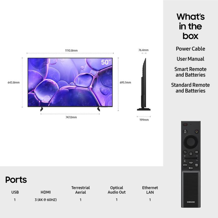 Samsung UE50U8020FKXXU 50inch 4K Crystal UHD Smart TV