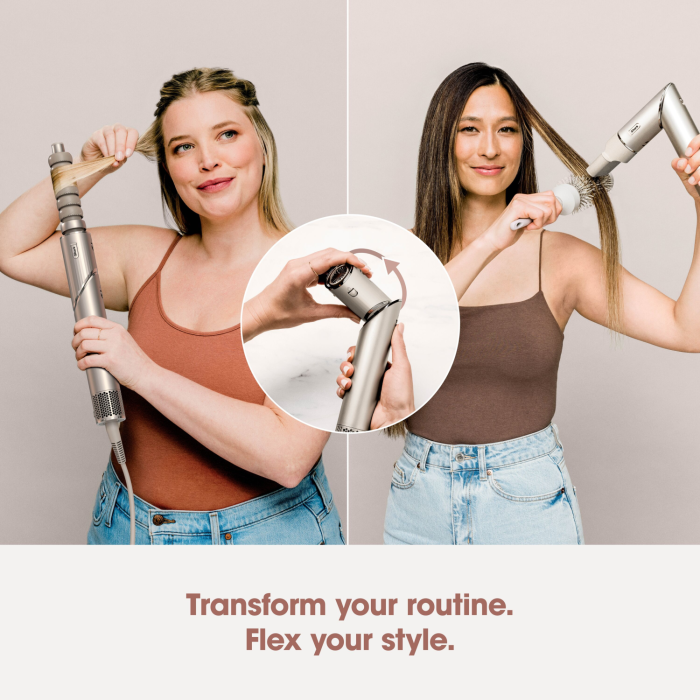 Shark HD426SLUK FlexStyle Air Styler & Hair Dryer for Straight & Wavy Hair - 3 Attachments - Stone
