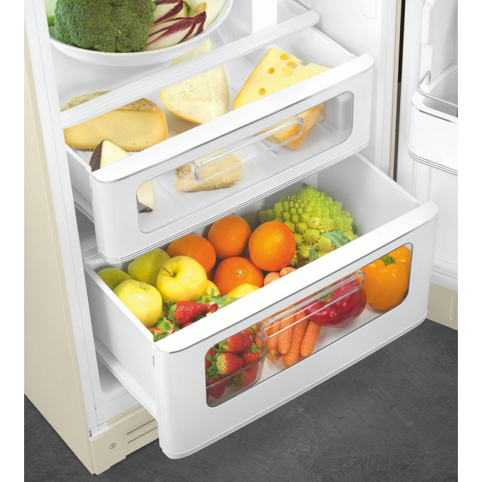Smeg FAB30RCR6UK 60cm Cream Fridge Freezer 75/25