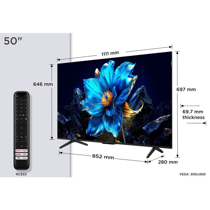 TCL 50P7K-UK 50inch 4K QLED Direct LED HDR Google TV