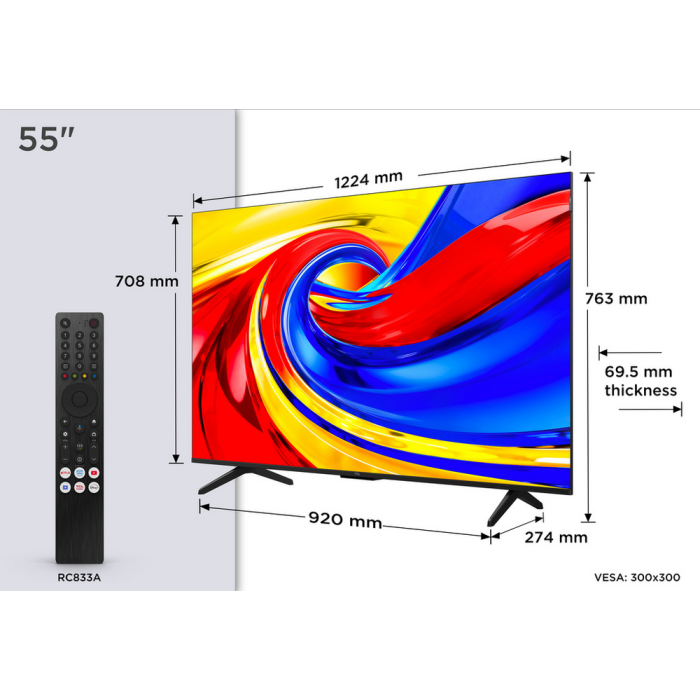 TCL 55P7L-UK 55 inch 4K HDR QLED Google TV