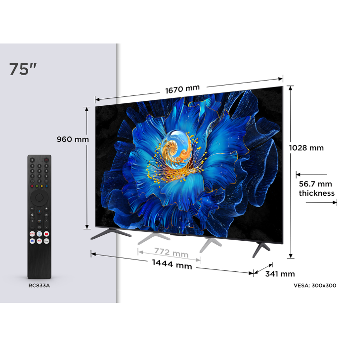 TCL 75C6KS-UK 75inch 4K Ultra HD QD-Mini LED TV