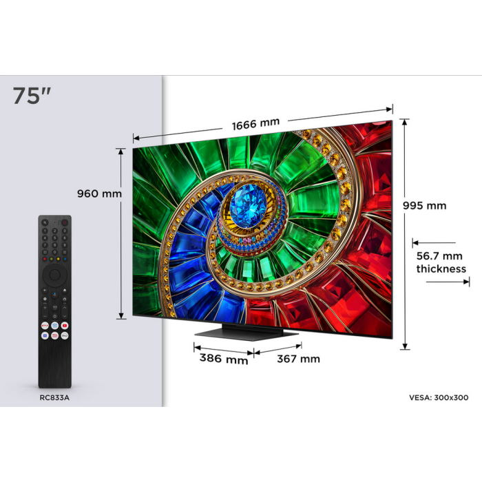 TCL 75RM7L-UK 75-inch 4K Ultra HD RGB Mini LED TV