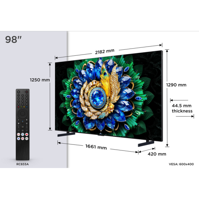 TCL 98A400M-UK 98 inch QD-Mini LED Television