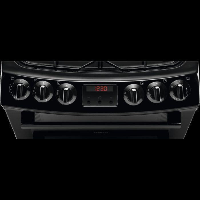 Zanussi ZCG43250BA 60cm Double Oven Gas Cooker with Induction Hob - Black