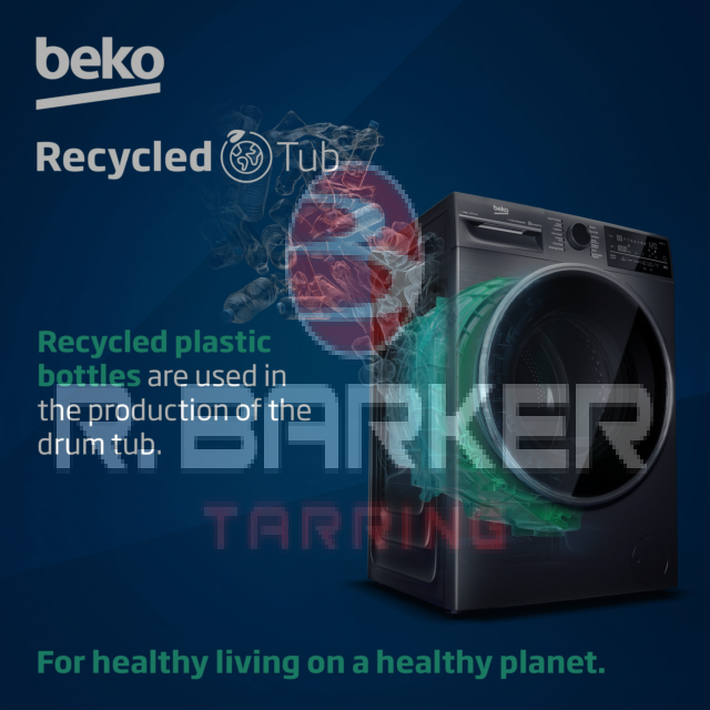 Beko BMN3WT3841S 8kg 1400 Spin RecycledTub Washing Machine - Silver