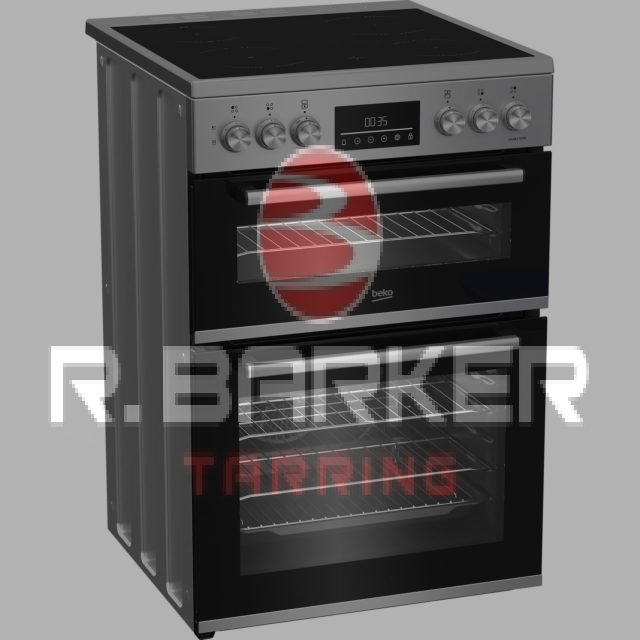 Beko EDC6731S 60cm Double Oven Electric Cooker with Vitroceramic Hob - Silver