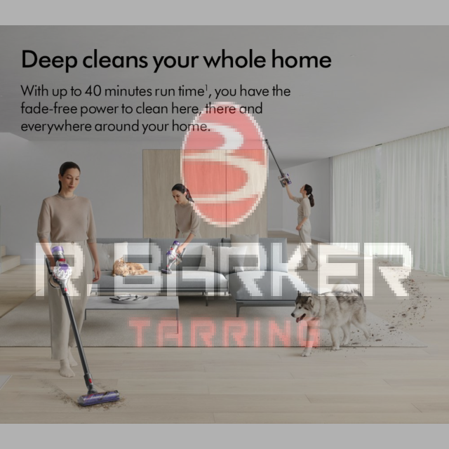 Dyson V8ABS-2023 Cordless Stick Vacuum Cleaner - 40 Minutes Run Time - Silver/Yellow