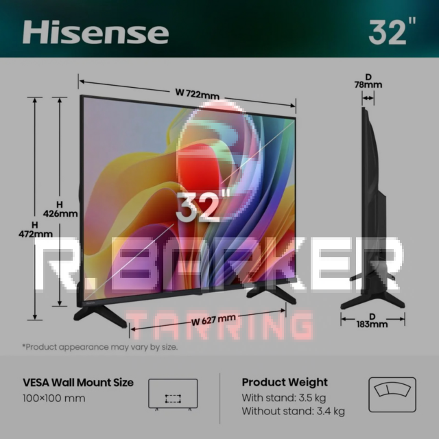 Hisense 32A4STUK 32inch Full HD Smart LED TV Black